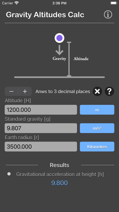 Gravity Altitudes Calculator screenshot 4