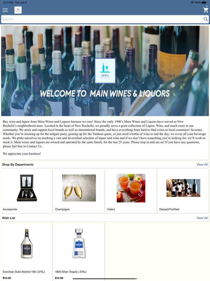 Main Wines and Liquors