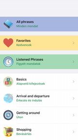 Hungarian Travel Phrasebook screenshot