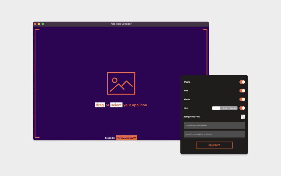AppIcon Cropper by NERDZLAB (macOS) 由: Nerdz AppIcon Cropper by NERDZLAB (macOS) 由: Nerdz