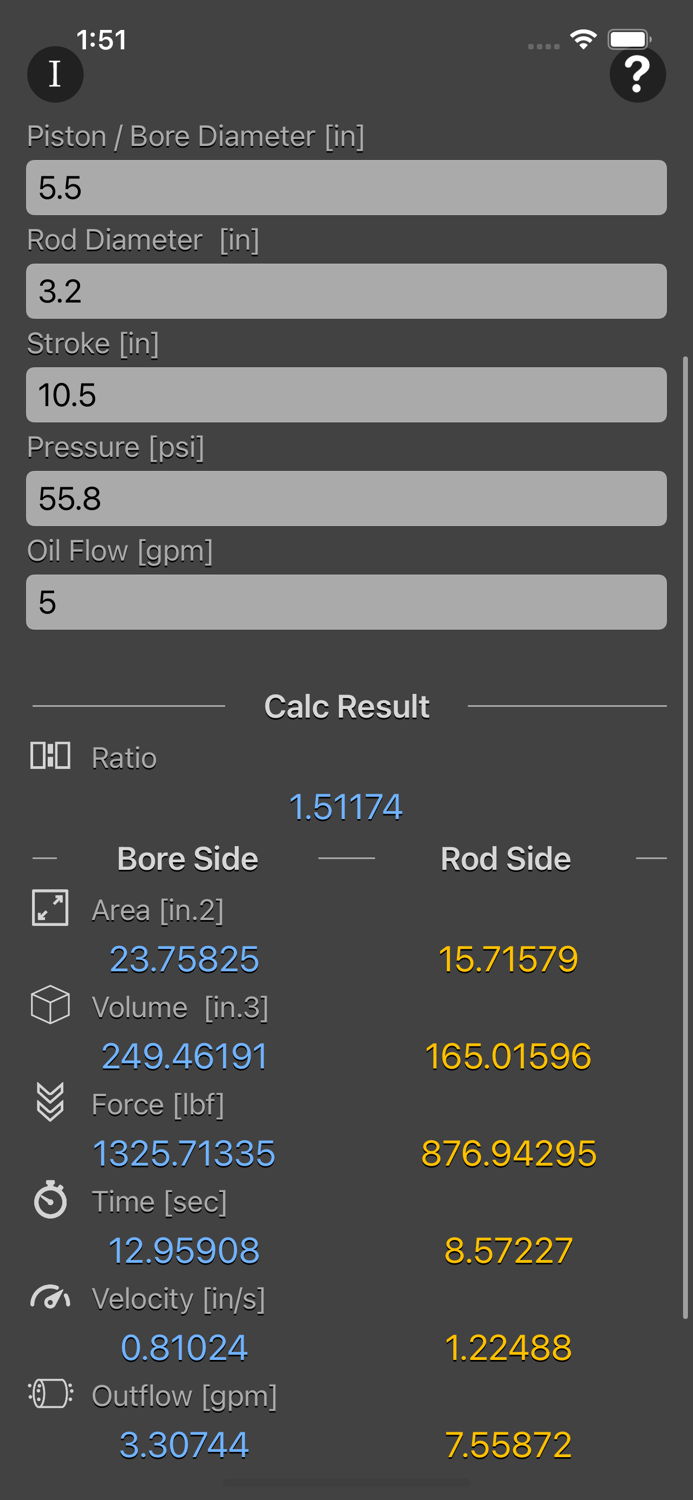 Hydraulic Cylinder Calc