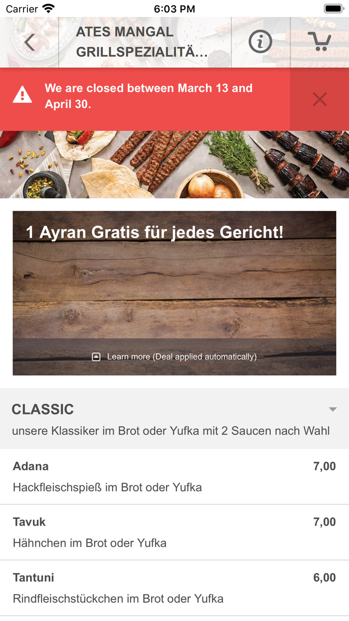 Ates Mangal Grillspezialitäten