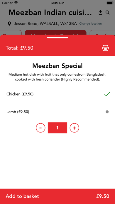 Meezban Indian cuisine Screenshot