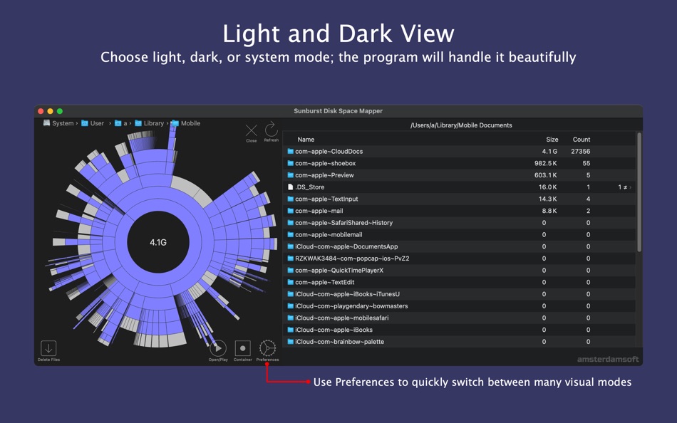 #4. Sunburst Disk Space Mapper (macOS) 由: Amsterdamsoft LLC