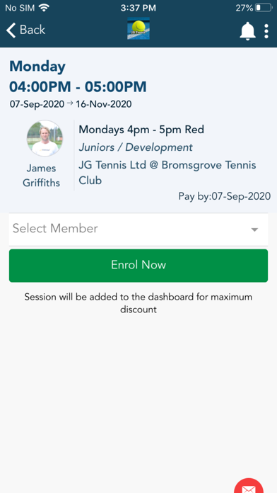 JG Tennis Screenshot