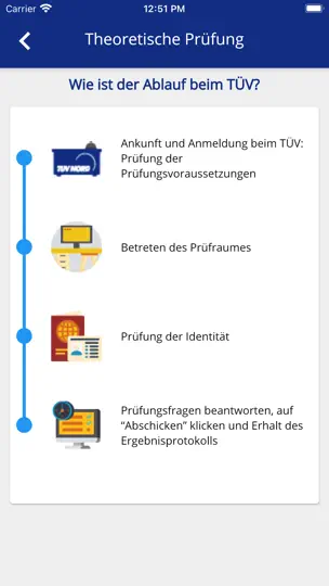 Screenshot von Fahrschüler-App auf dem iPhone 5