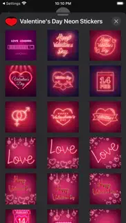 valentines day neon stickers iphone screenshot 3