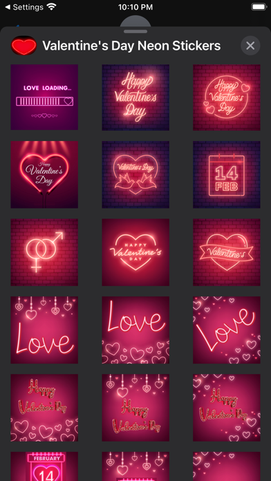 Valentines Day Neon Stickers Screenshot