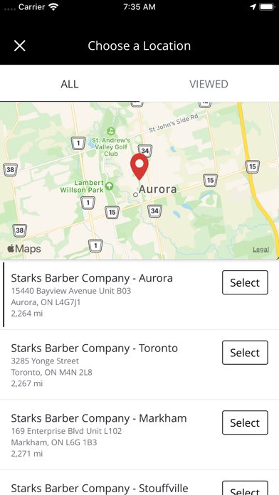 Starks Barber Company Screenshot