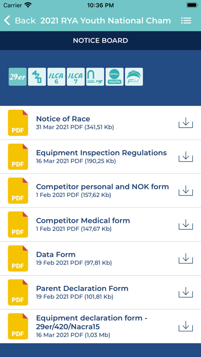RYA Youth Nationals Screenshot