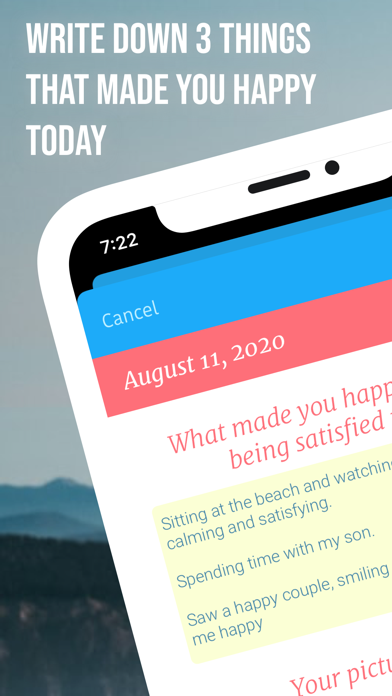 One Minute Journal - Happiness Screenshot