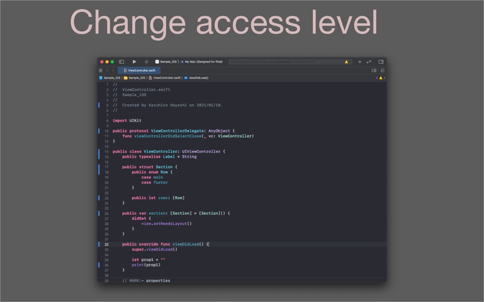 #3. Access Level Changer for Xcode (macOS) By: Kazuhiro Hayashi