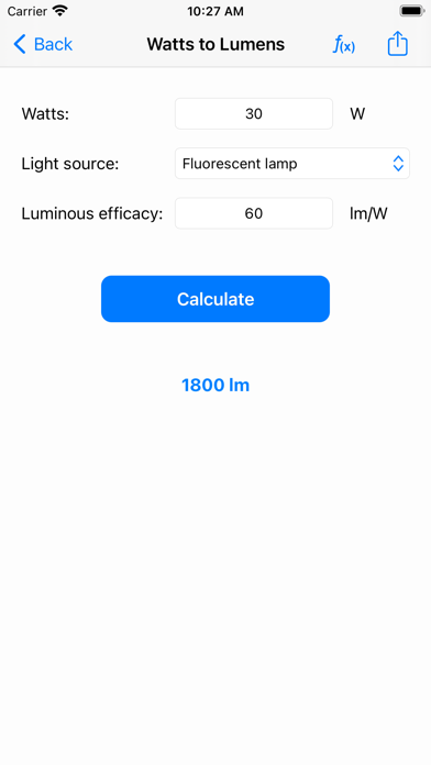 Lighting Calculations Screenshot