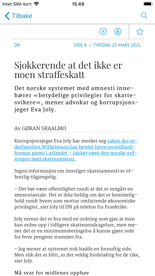 #5. DN Eavis (iOS) 由: Dagens Næringsliv AS