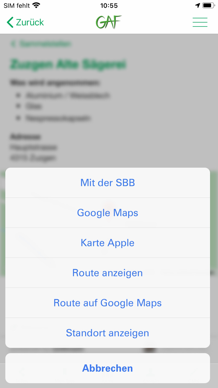 GAF Recyclingkalender