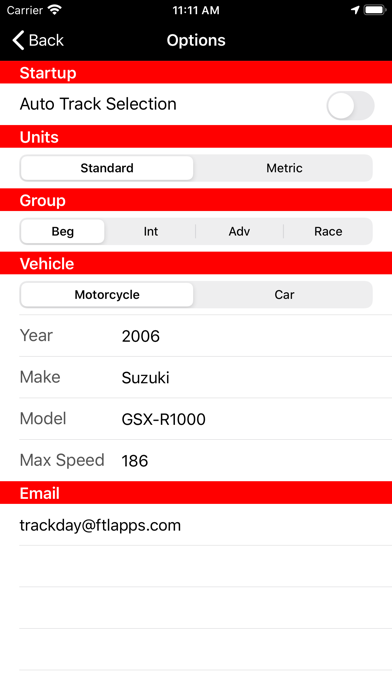 TrackDay for iPhone Screenshot