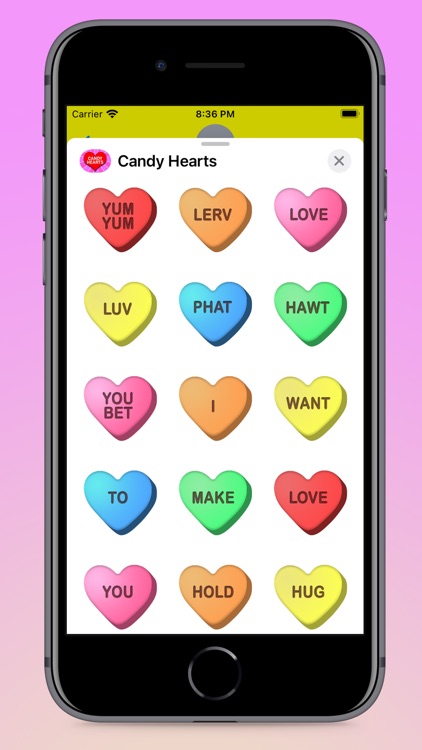 Candy Hearts Fun Stickers