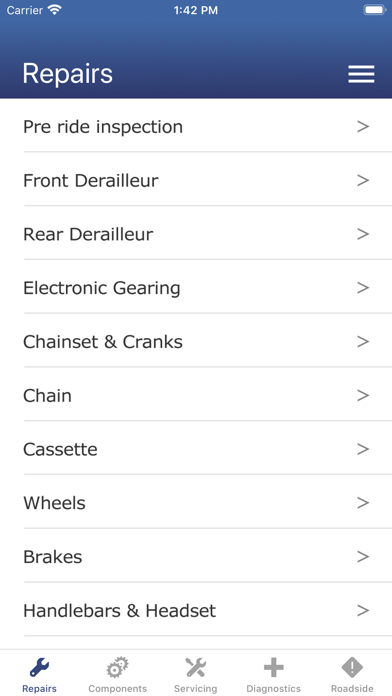 Bicycle Maintenance Guide Screenshot