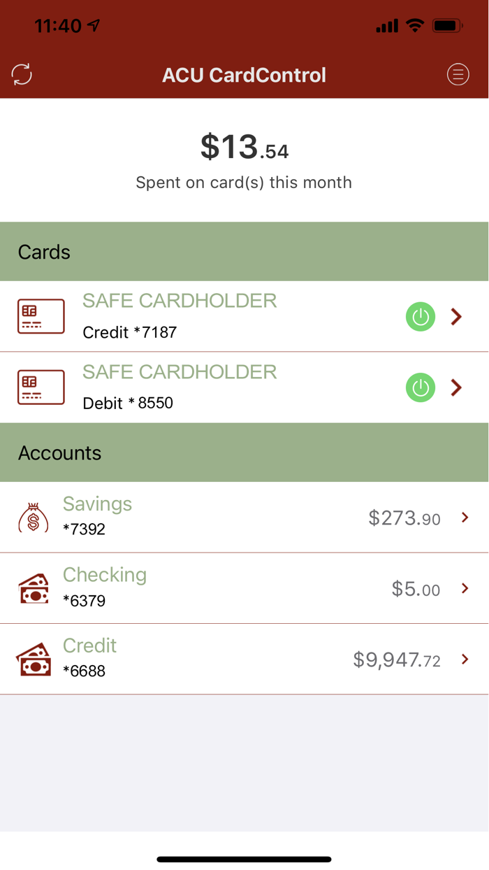 Arapahoe CU Card Control