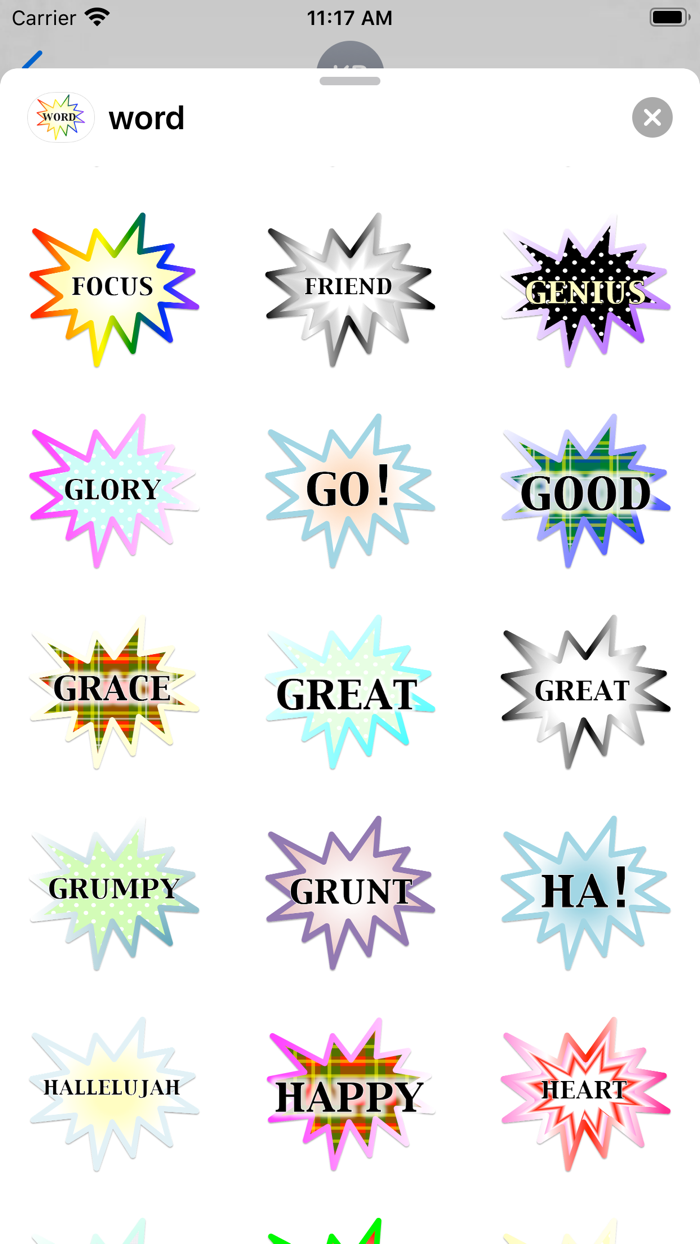 1 word stickers