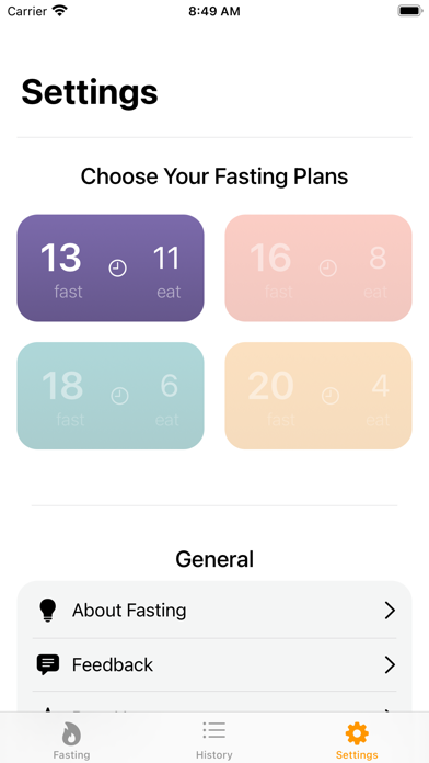 Intermittent Fasting Tracker. Screenshot