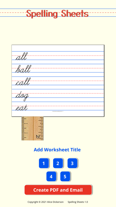 Spelling Sheets Screenshot