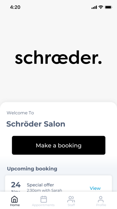 Schröder Salon Screenshot