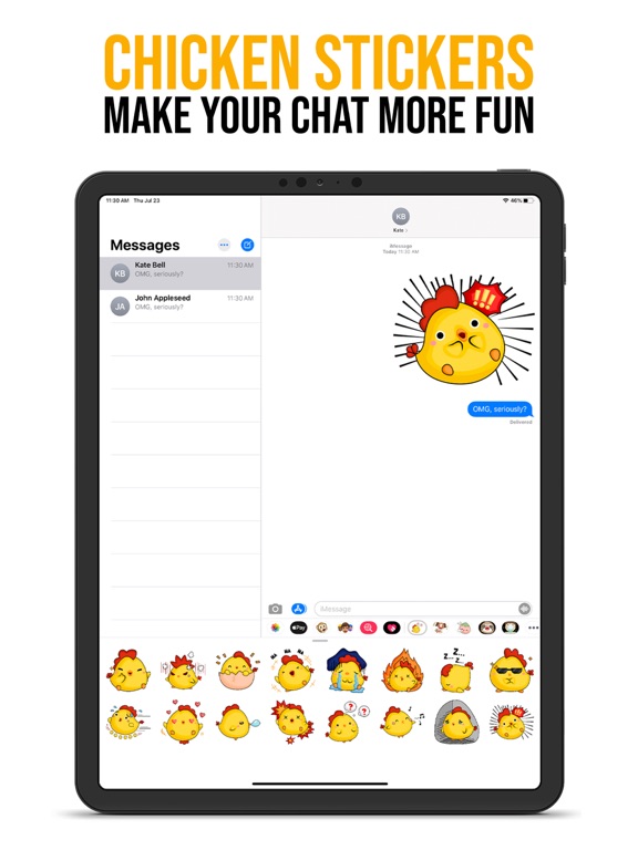Screenshot #6 pour Cute stickers of chicken