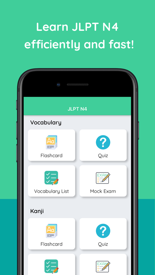 #1. JLPT N4 Flashcards & Quizzes (iOS) 由: NAOYA ONO