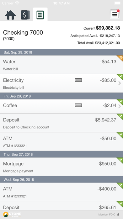 Stone Bank Business Banking Screenshot