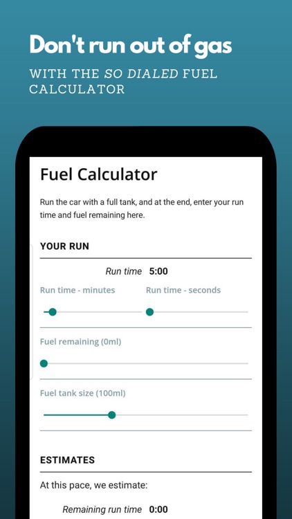 RC Fuel Mileage Calculator