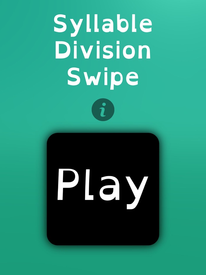 Syllable Division Swipe