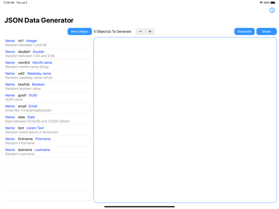 Screenshot #4 pour JSON Data Generator
