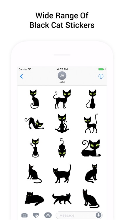 Black Cat Sticker for iMessage by Jai Parkash