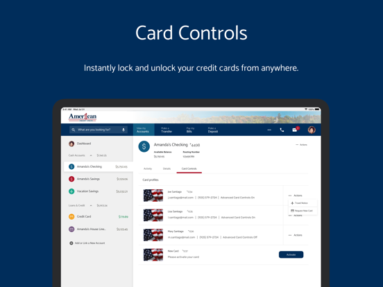 American 1 Online Banking iPad screenshot 4 - Finance app