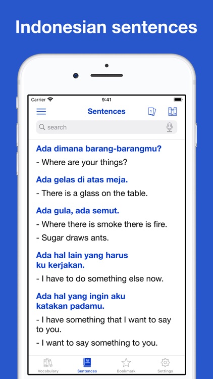 Indonesian Vocab & Sentences screenshot-5