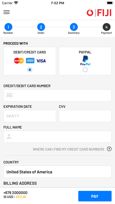 Vodafone Fiji TopUp Screenshot