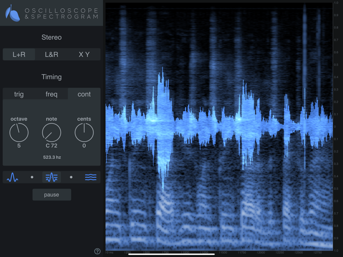 Oscilloscope and Spectrogram