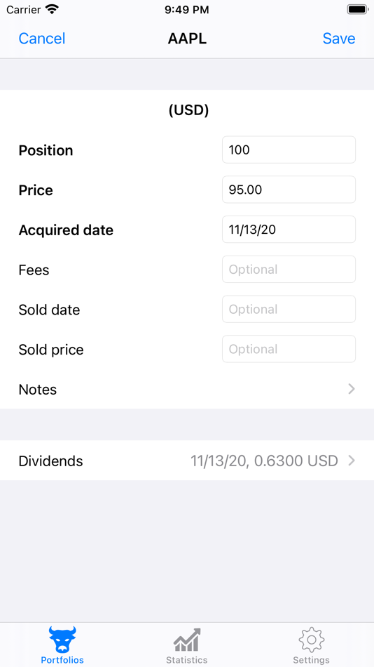 #4. Portfolio - Monitor Stocks (iOS) Podle: Raphael Odermatt