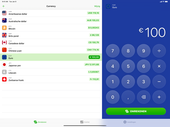 Currency iPad app afbeelding 1