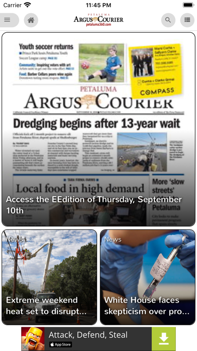 Petaluma Argus Courier Screenshot