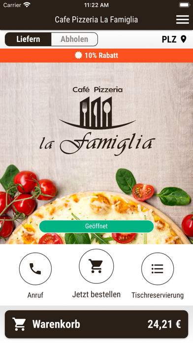 Cafe Pizzeria La Famiglia Screenshot