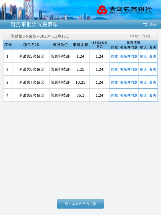 青岛农商银行财务审批系统