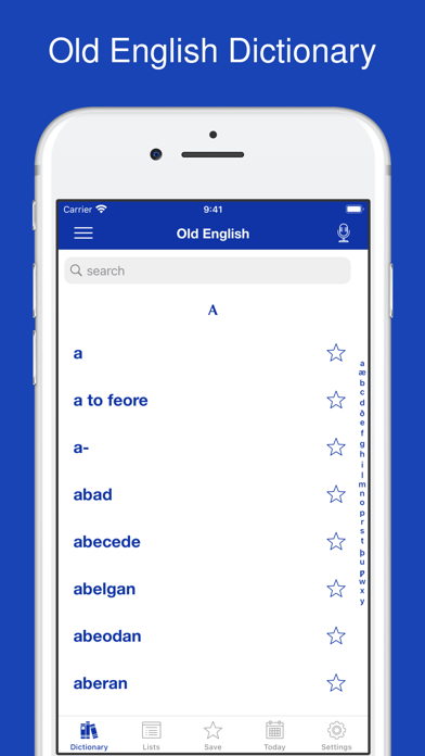 Old English Dictionary. Screenshot
