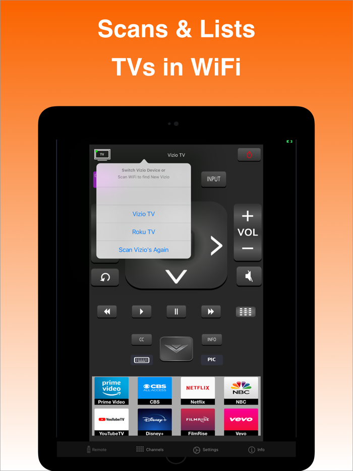 Remote for Vizio TV iVizSmart