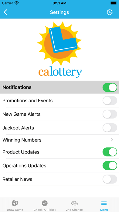 CA Lottery Official App Screenshot