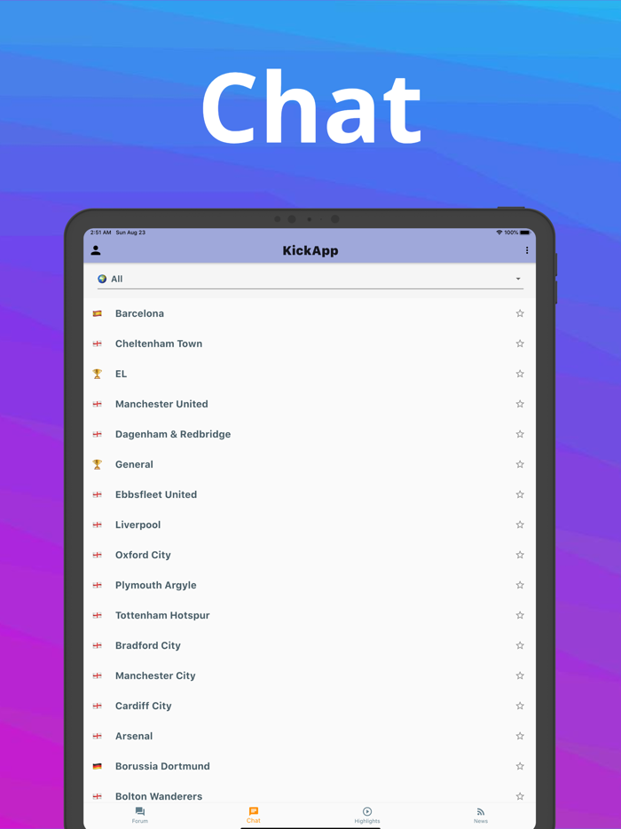 KickApp - Football chat app