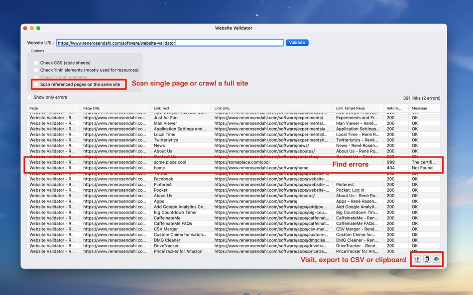 Website Validator - 1.0 - (macOS)