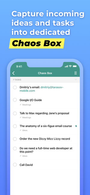 ‎Chaos Control™: GTD Task List Screenshot