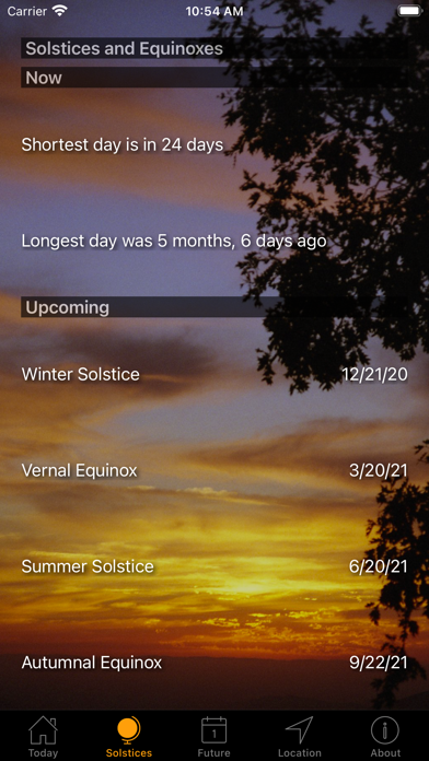 Sunset and Sunrise Times Screenshot